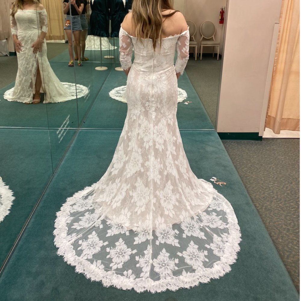 Melissa Sweet Wedding Dress, Size 6, Ivory/Stone, Lace, Boho, Dress Bag Included